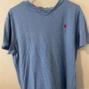 Polo by Ralph Lauren Men's V Neck Blue Tee